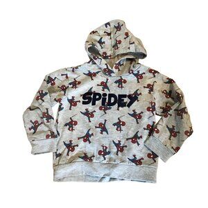 Marvel Spidey Spiderman Kids Hoodie Grey With Hood Long Sleeve Size 3T